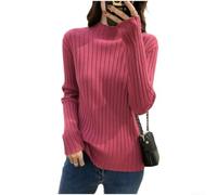 QuivyLivy Pull en tricot à col montant pour femme pour une coupe ajustée | Tissu doux extensible, décontracté à porter au quotidien, couleur unie pour pull pour printemps, automne, hiver
