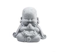 QuivyLivy Statue de jardin Bouddha en résine effet grès pour décoration intérieure et extérieure, robuste pour aquarium, harmonie avec la nature, 20,3 x 19,8 x 15,2 cm (B)