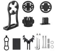 QuivyLivy Support pour ordinateur de vélo en alliage d'aluminium | Rallonge pour GPS Garmin pour Bryton pour Cateye avec adaptateur d'éclairage pour appareil photo Noir