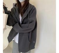 QuivyLivy Sweat à capuche ample pour un usage quotidien à la maison | Silhouette ample et décontractée, design de couleur pure, manches longues, élasticité modérée, longueur régulière
