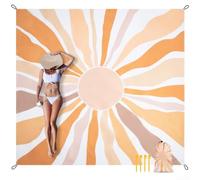 QuivyLivy Tapis de Plage à Séchage Rapide et Résistant au Sable avec Design Rayé Pour Camping en Plein Air, Pique-nique, Utilisation de Voyage - Comprend des Piquets et un Sac