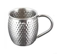 QuivyLivy Tasse à thé à double paroi isotherme en acier inoxydable 304, 520 ml, poignée ergonomique, pour le camping, les voyages, argenté