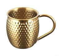 QuivyLivy Vaisselle d'extérieur, tasse à café en acier inoxydable 304 martelé, tasse à thé isotherme à double paroi avec poignée, 520 ml, réutilisable pour camping, randonnée (jaune)