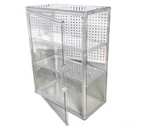 QuivyLivy Vitrine empilable en acrylique à 2 niveaux avec porte magnétique, boîte de rangement transparente avec séparateur amovible pour figurines et objets de collection (2 séparateurs)