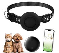 Quixion Traqueur de chat, collier de suivi GPS pour chats et chiens, sans frais mensuels, compatible avec Apple Find My (uniquement iOS), dispositif de suivi GPS anti-perte pour chaton chiot