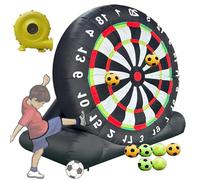 Quixnova Cible de Football Gonflable géante avec Ventilateur de 370 W et 8 Ballons de Football - Cible de Football de 10 Pieds de Large pour pelouse extérieure