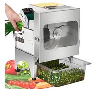 Quixnova Machine électrique pour Couper Les légumes (ciboulette, oignons Verts, Haricots, piments), Hachoir à légumes 300 kg/h, Coupe-légumes Professionnel - Tapis Roulant Amovible et Lavable