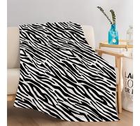 Quixora Couverture épaisse et Chaude en Flanelle Noir et Blanc ZèBre Rayures Couverture de canapé, Couverture de Lit Plaid Jeté de Canapé Moelleuse Flanelle Convient Adultes et Enfants 70x100 cm