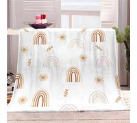 Quixora Couverture Polaire 180x200 cm, Plaid Polaire Dessin Animé Arc en Ciel Flanelle 3D Imprimée Couvertures et Plaids Doux et Chaud for Canape Lit