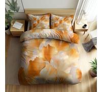 Quixora Durable Parure de lit Réversible - Set de Housse de Couette Feuilles d'or Rose 90 x 190 cm avec 1 taies d'oreiller pour lit Standard 1 Personnes, Hypoallergénique
