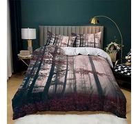 Quixora Housse de Couette 260x240 cm forêt d'érable Rouge d'automne Parure de Lit Microfibre - Housse de Couette avec Motif Imprimé + 2 Taies d'oreiller, Adapté aux Enfants Adultes