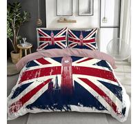 Quixora Housse de Couette Big Ben Londres Thème, 200 x 200 cm - Douce et Résistante aux Rides, Beige Parures de lit, Parfaite pour la Décoration de Chambre