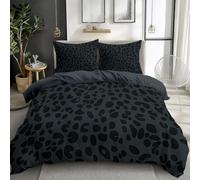 Quixora Housse de Couette - Imprimé léopard Noir imprimé Animal Motifs 90 x 190 cm réversibles Parure de Lit- Housse de Couette pour garçons Enfants Adolescents - Literie Set avec Taies d'oreiller
