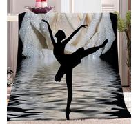 Quixora Plaid Couverture Polaire en Microfibre Ballet Danseuse 3D Impression Douce Moelleuse Flanelle Lit Jeté Canapé Convient Adultes et Enfants Rester Chaud Hiver, 130 x 150 cm