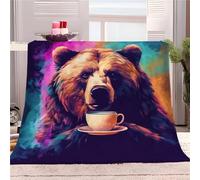 Quixora Plaid Couverture Polaire en Microfibre Imprimé Animalier Ours 3D Impression Douce Moelleuse Flanelle Lit Jeté Canapé Convient Adultes et Enfants Rester Chaud Hiver, 150 x 200 cm