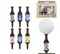 Quixotical 6 pièces Tees de Golf Bouteille de BièRe, Tees de Golf Amusants, Tees de Golf en Plastique Durable, pour Hommes, Pères, Golfeurs Tees de Golf 90 mm Hauteur