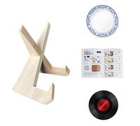 Quixotical Chevalet Bois Présentoir pour Assiette et Cadre, Support Assiette Décorative en Matériau Naturel pour Table, Support Cadre Photo pour Objets de Décoration (Couleur Bois)