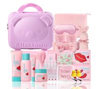 QUIYUM Coffret de soins à la pastèque - Nettoyant 100 g, Lotion tonique 160 ml, Sérum 2 ml x 10, Crème contour des yeux 20 g, Crème hydratante 50 g, Masques pour les yeux 6 g x 3, Masques pour les lèv