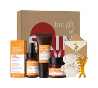 QUIYUM Coffret de soins au collagène d’escargot coréen (5 pièces) - Cadeau de Noël / Nouvel An - Nettoyant visage 100 g, Lotion tonique 100 ml, Crème visage 50 g - Porte-serviette ourson et brosse mas