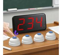 Quiz Answer Buzzer Buzzer sans fil avec 3 modes, portée de 100 m, prend en charge 32 participants pour les jeux, les spectacles et les fêtes