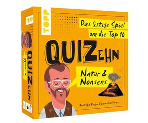 QUIZehn - Nature & Nonsens.Le Jeu rusé pour Le Top 10e Jeu de fête avec 100 Questions Fausses Quiz sur Les curiosités de Notre planète