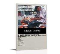 QUJIAOFUMEISUU C_ Sizzle Undiscovered-chris Brown Poster esthétique sur toile Décoration murale 30 x 45 cm Cadre c_ Chris Brown