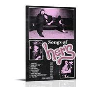 QUJIAOFUMEISUU Impression sur toile avec inscription « Her's Songs of Her » - 30 x 45 cm - Impression sur toile - Avec cadre - Her's Songs of Her's Songs of Her's