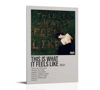 QUJIAOFUMEISUU Impression sur toile décorative avec texte en anglais « This Is What It Feels Like » de Gracie Abrams par Gracie Abrams - 20 x 30 cm - Cadre - This Is What It Feels Like