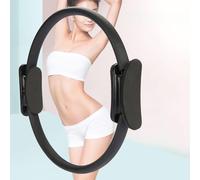 Qukaim Anneau de résistance à double poignée pour Pilates, noir, cercle magique de gymnastique pour fitness, idéal pour les entraînements à domicile et les cours de pilates