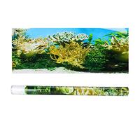Qukaim Aquarium Decoration Aquarium Simulation Artificielle Plantes d'eau de Sécurité 61 x 41 cm Poisson Aquarium Fond Poster Autocollant Motif Corail Décoration pour Aquarium Paysage