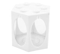 Qukaim Aquarium portable hexagonal en forme de lanterne, aquarium miniature en forme de cage à oiseaux pour affichage paysage, blanc