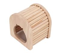 Qukaim Arche en bois pour hamster - Toit en forme de dôme pour souris, chinchillas, cochons d'Inde, cachette pour petits animaux, design en bois naturel