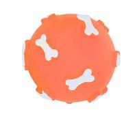 Qukaim Balle à picots à mâcher en vinyle - Balle vocale couinante non toxique - Jouet à mâcher pour l'extérieur - Balle à picots pour chiens - 10 cm - Orange