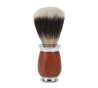 Qukaim Blaireau de rasage en nylon pour homme, brosse de rasage synthétique légère avec poignée en bois pour visage, cheveux, barbe, accessoires de toilettage pour salon et famille