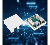 Qukaim Boîtier de montage RJ45-8P8C Super 5 Shield RJ45-8P8C adaptateur de jonction de connecteur mural, boîtier de montage de câble d'extension de bureau à 2 ports, boîtier de prise Keystone réseau