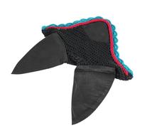 Qukaim Bonnet en maille filet pour oreilles de cheval - Doux et respirant - Pour l'extérieur - Confortable - Idéal pour les chevaux - Design noir et blanc