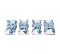 Qukaim Bottes en toile pour petit chien - Souple et respirante - Design antidérapant pour bichon Teddy - Style mignon - Type 1 - Bleu - Divers