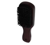 Qukaim Brosse à barbe en bois, brosse de coiffage de barbe, brosse de toilettage élastique douce avec poignée en bois pour huile de barbe et nettoyage, idéale pour homme, 19,1 cm de long