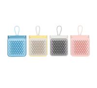 Qukaim Brosse de bain carrée pour animaux de compagnie, brosse de bain universelle pour chiens et chats, brosse de toilettage de massage en 4 couleurs : blanc, rose, bleu, jaune, accessoires pratiques