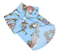 Qukaim Chemise hawaïenne pour chien et chat - T-shirt imprimé hawaïen frais et respirant - Gilet de camp d'été - Taille XL - Idéal pour la plage - Design léger
