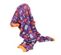 Qukaim Combinaison d'Halloween pour chien, pyjama doux à 4 pattes, diverses couleurs et motifs riches, costume confortable pour chien pour la maison de vacances