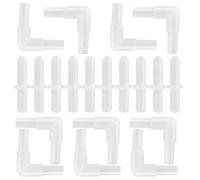Qukaim Connecteur de valve en plastique pour aquarium - 10 coudes à angle droit et 10 passes droites - Tube intérieur pour système de pompe à air - Compatible avec équipement d'aquarium
