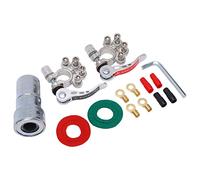 Qukaim Connecteurs de borne de batterie à 4 voies, déconnexion rapide pour voitures, camionnettes, camions, pickups, bus, extrémités de borne de batterie supérieure, pince durable, robuste