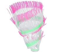 Qukaim Corail anémone artificiel en silicone, décoration pour aquarium, plantes marines fluorescentes, décoration d'aménagement paysager d'aquarium, 14 cm, rose et orange
