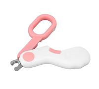 Qukaim Coupe-ongles pour chat - Professionnel - Avec lumière LED - Pour chats, chatons, chiots, lapins, hamsters, rose