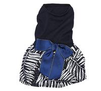 Qukaim Cute Puppy Dr Pet Dr Pet Dog Dr avec nœud - Vêtement confortable pour petits chiens et chats - Robe mignonne pour le printemps et l'été - Taille M - Motif délicat