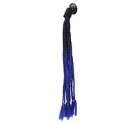 Qukaim Décoration de casque de moto, queue de cheval, style punk, perruque synthétique pour cosplay, noir et bleu roi