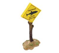 Qukaim Décorations d'aquarium en résine - Panneau d'avertissement en forme de requin - Décoration amusante pour aquarium - Idéal pour l'aménagement paysager, la résine, convient à tous les types