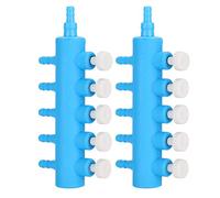 Qukaim Distributeur de tuyau d'air pour aquarium, 2 distributeurs de tuyau d'air à 5 voies, adaptateur de pompe à oxygène pour aquarium, compatible avec les tubes d'air standard, design en plastique