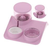 Qukaim Distributeur d'eau et bol de nourriture pour animaux de compagnie, distributeur d'eau automatique de 1,8 l et bol amovible pour chats, rose